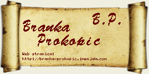 Branka Prokopić vizit kartica